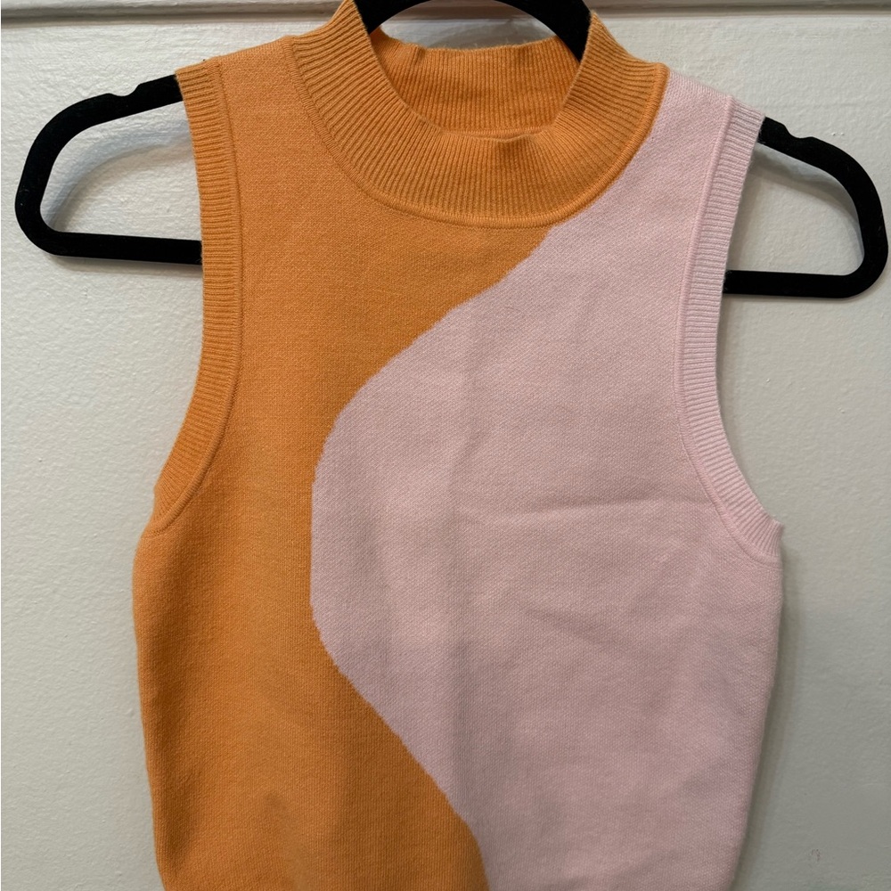 La Hearts Orange and Pink Sleeveless Tank Top